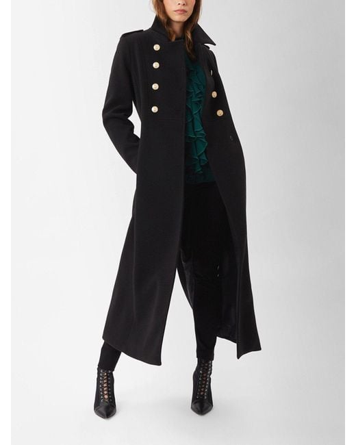 James Lakeland Black Long Military Coat