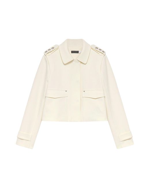 Mint Velvet White Women's Eyelet Detail Jacket