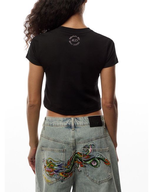 Ed Hardy Gray Love Is True Diamante Baby T-Shirt