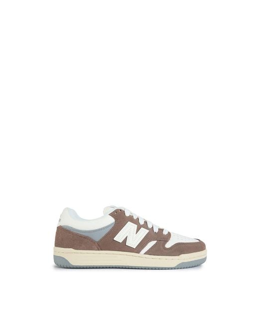 New Balance White 480 Suede Trainers for men