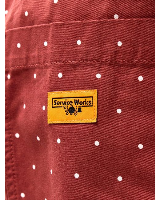 Service Works Red Polka Dot Chef Shorts for men