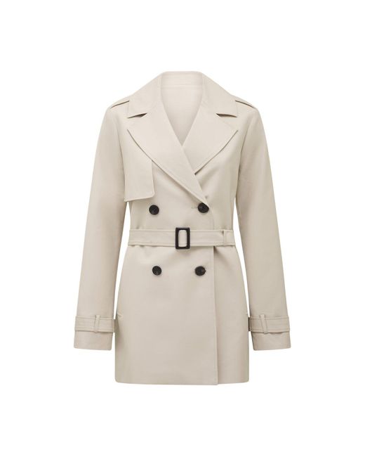Forever New White Rhea Water Resistant Mid Length Trench Coat