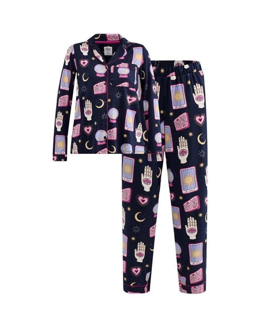 Chelsea Peers Blue Tarot Card Recycled Long Pyjama Set