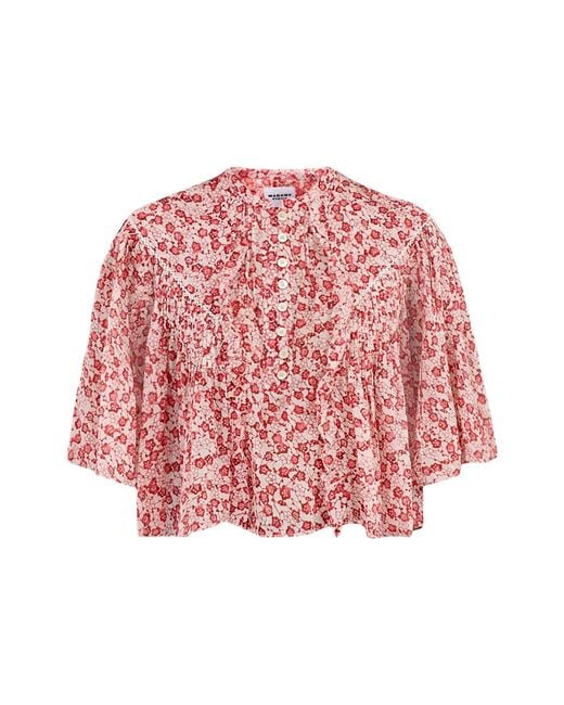 Isabel Marant Red Veelia-Ge Blouse