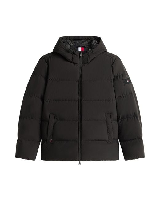 Tommy Hilfiger Black Down Hooded Puffer Jacket for men
