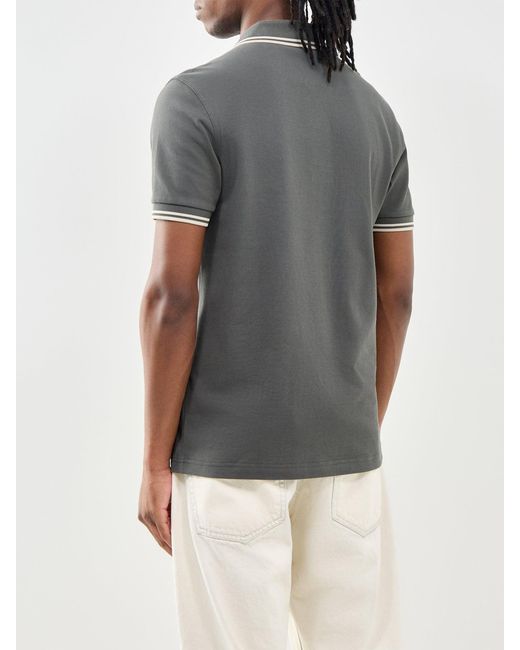Fred Perry Gray Twin Tipped Polo Shirt for men