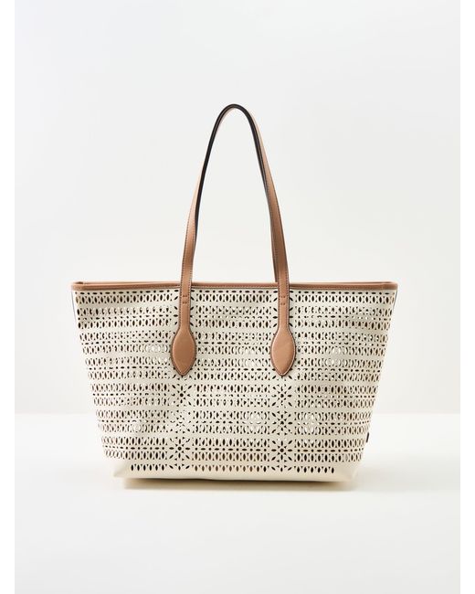 Gianni Chiarini Natural Mashup Laser Cut Tote Bag Cream