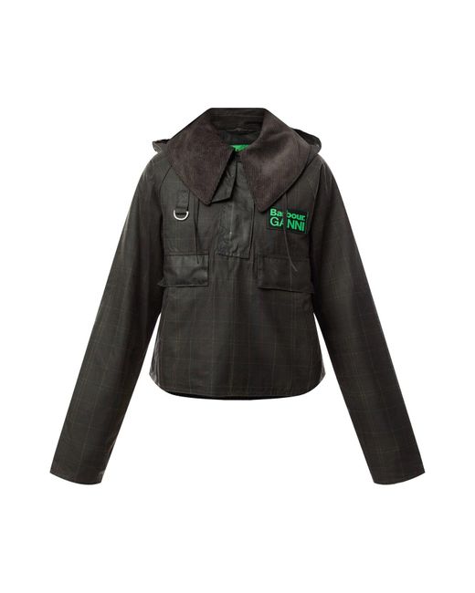 Barbour Black X Ganni Wax Anorak Smock