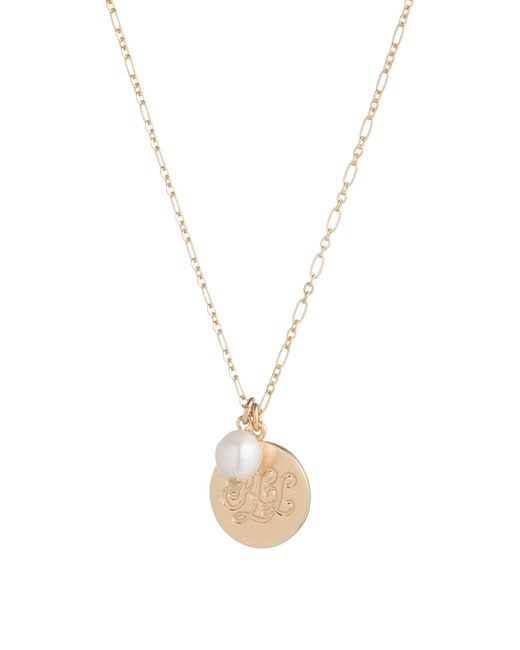 Ralph Lauren Metallic Women's Freshwater Logo Pendant Necklace