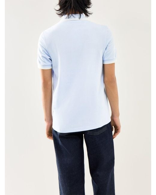 Fred Perry Blue Twin Tipped Polo Shirt Ecru for men