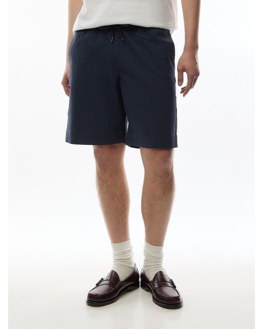 Paul Smith Blue Seersucker Drawcord Shorts for men