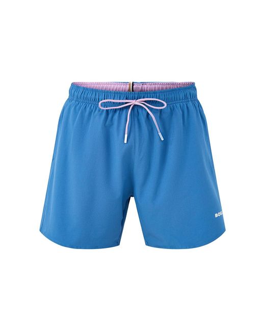 Boss Blue Tio Contrast Waistband Swim Shorts for men