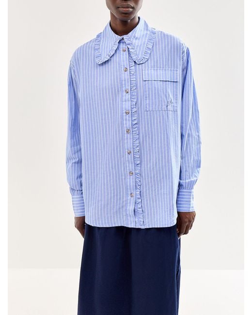 Damson Madder Blue Kendall Ruffle Shirt