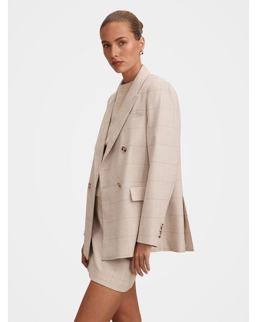 Forever New White Lottie Double Breasted Blazer