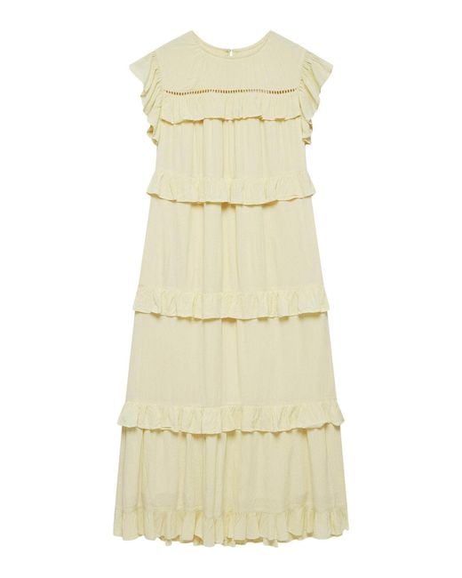 Mint Velvet Natural Tiered Ruffle Midi Dress
