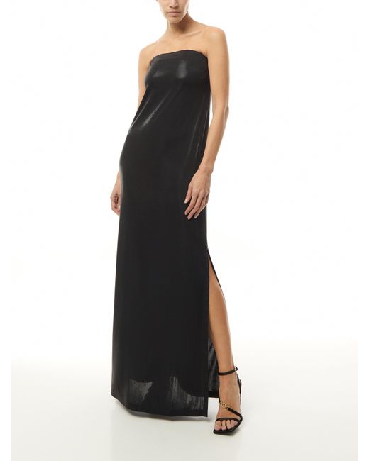 Norma Kamali Black Women's Strapless Tailored Side Slit Gown