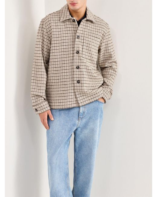SELECTED Blue Blend Undyed Overshirt Multi, Wool for men