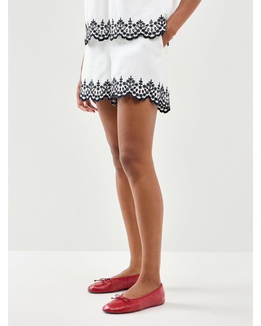 Vero Moda White Kiana Embroidered Shorts