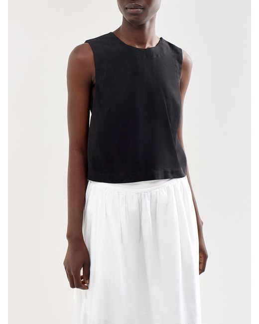 roandzo Black Twist Back Shell Top