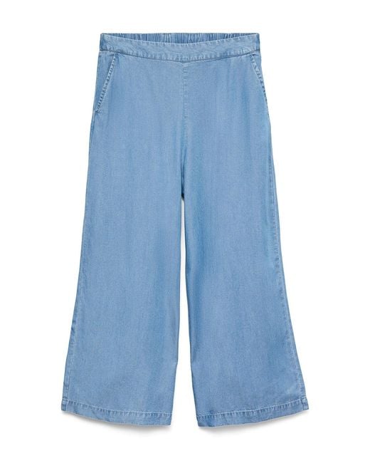 Vero Moda Blue Bree Wide Tencel Culottes