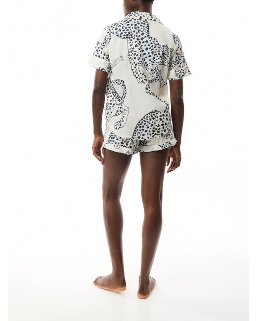 Desmond & Dempsey White Jag Short Sleeve Set