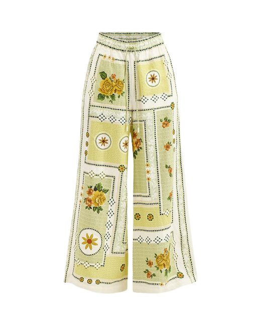 ALÉMAIS Yellow Dixie Wide Leg Trousers