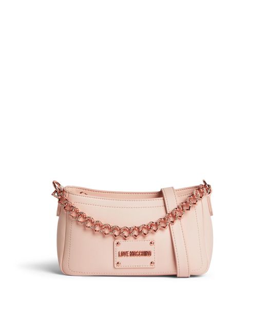 Love Moschino Pink Women's Heart Chain Shoulder Bag