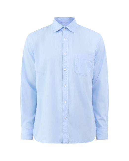 Hartford Blue Paul Peach Twill Shirt for men