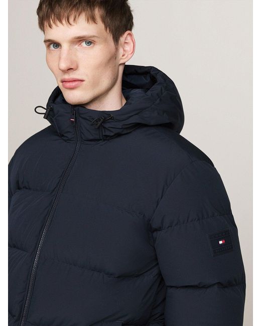 Tommy Hilfiger Blue Down Hooded Puffer Jacket for men