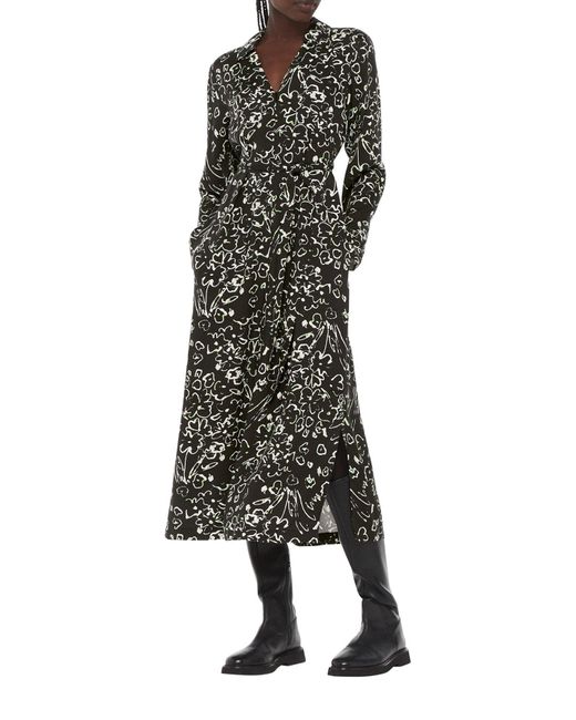 Whistles Black Women's Scribble Bouquet Midi Dress