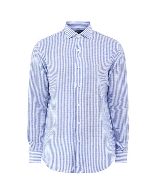 Polo Ralph Lauren Blue Seersucker Stripe Shirt for men