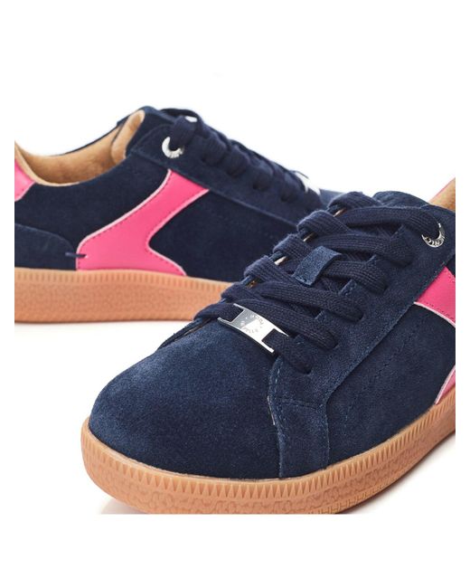Moda In Pelle Blue Women's Allette Navy Suede Trainers