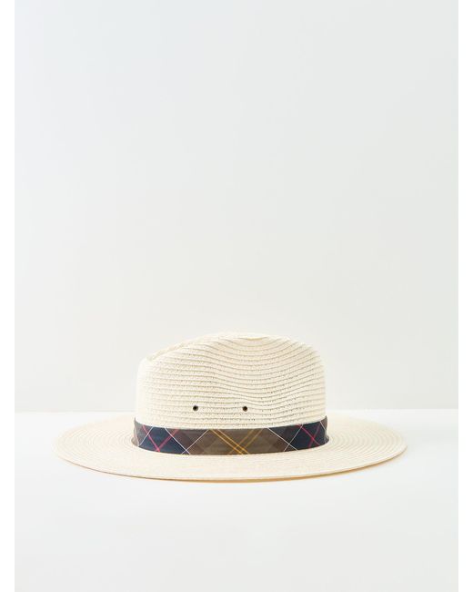 Barbour White Kirkstone Fedora Summer Hat Cream for men