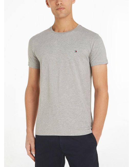 Tommy Hilfiger Gray Core Stretch Slim T-Shirt for men