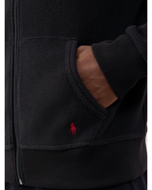 Polo Ralph Lauren Black Blend Full-Zip Lounge Sweatshirt for men