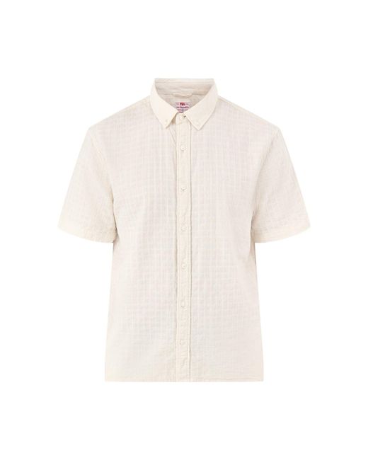 Levi's White Authentic Button Down Short Sleeve Shirt for men
