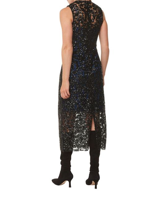 Whistles Black Women's Floral Sequin Lyra Dress