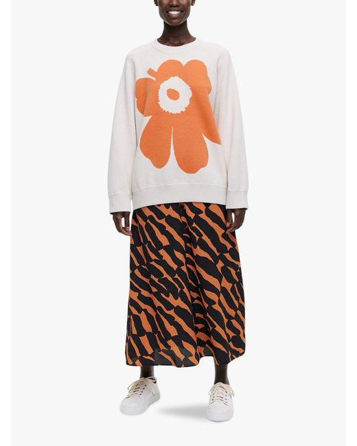 Marimekko Women's Lohdukas Unikko Knitted Pullover in White | Lyst UK