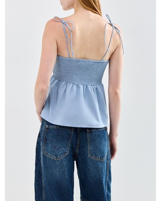 SELECTED Blue Delia Strap Top