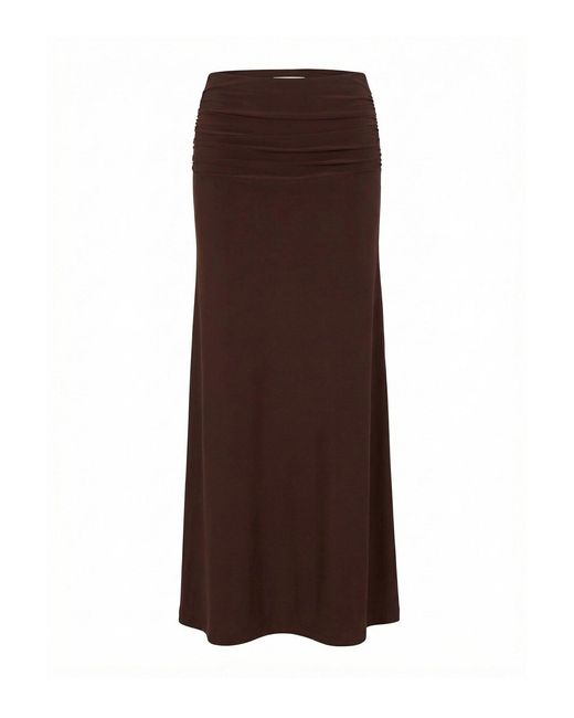Forever New Brown Sutton Flute Maxi Skirt