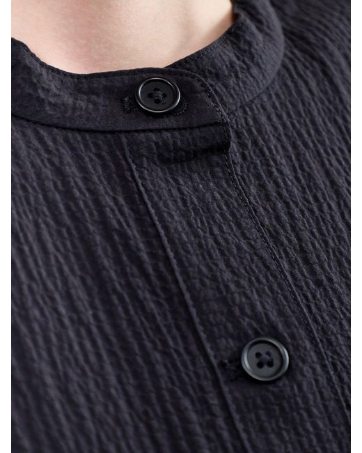 Eileen Fisher Blue Mandarin Collar Jacket