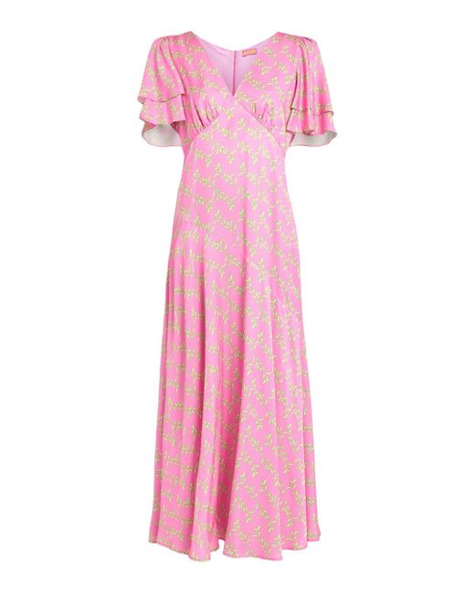 Kitri Pink Women's Tallulah Foliage Print Maxi Dress