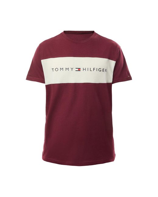 Tommy Hilfiger Red Original Colour Blocked Lounge T-Shirt for men