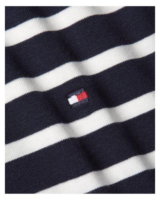 Tommy Hilfiger Black Boat Neck Slim T-Shirt Stripe