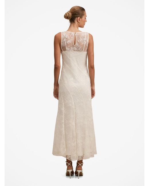 Forever New White Jenna Panelled Lace Dress Cream