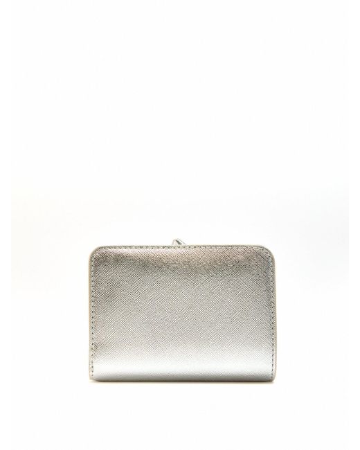 Marc Jacobs White Women's The Metallic Utility Snapshot Mini Compact Wallet