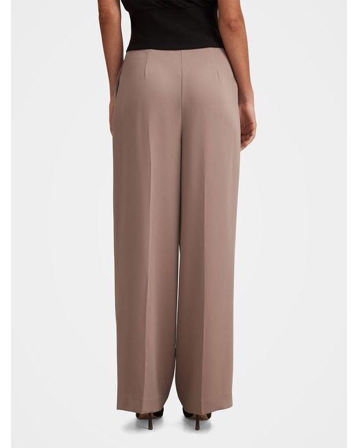 Forever New Brown Julia Pleated Wide Leg Pants
