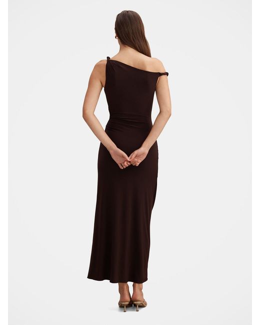 Forever New Purple Vicky Asymmetric Jersey Maxi Dress