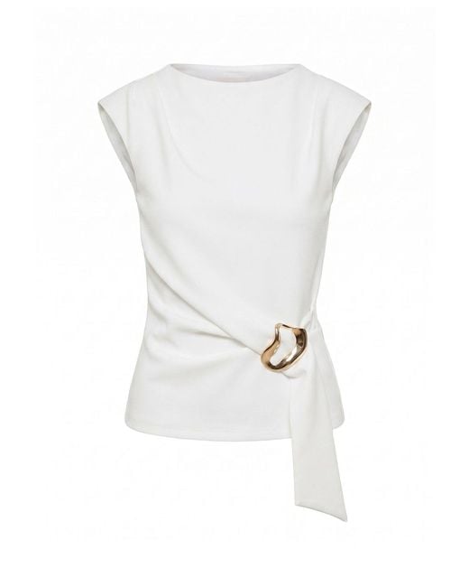Forever New White Serena Hardware Detail Blouse