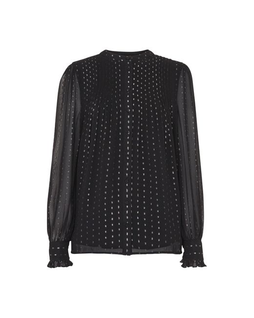Whistles Black Women's Metallic Stripe Shirt